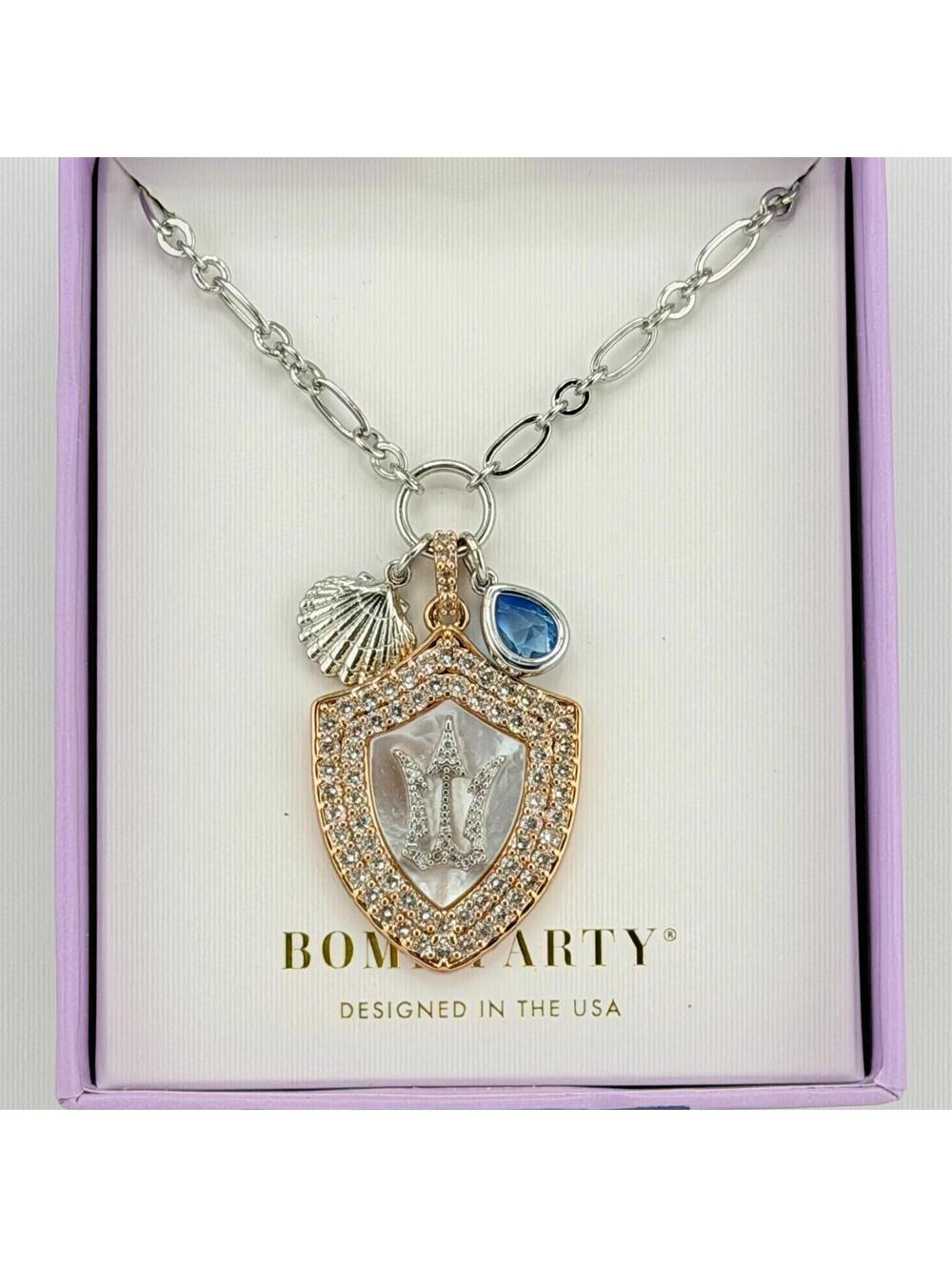 Bomb Party Atlantis Necklace "Treasure Found" RBP6010 RETRO Trident Shield Shell